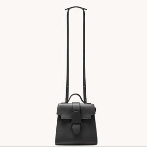 Senreve Mini Alunna, Color: Pebbled / Noir / Gold, dust bag included.